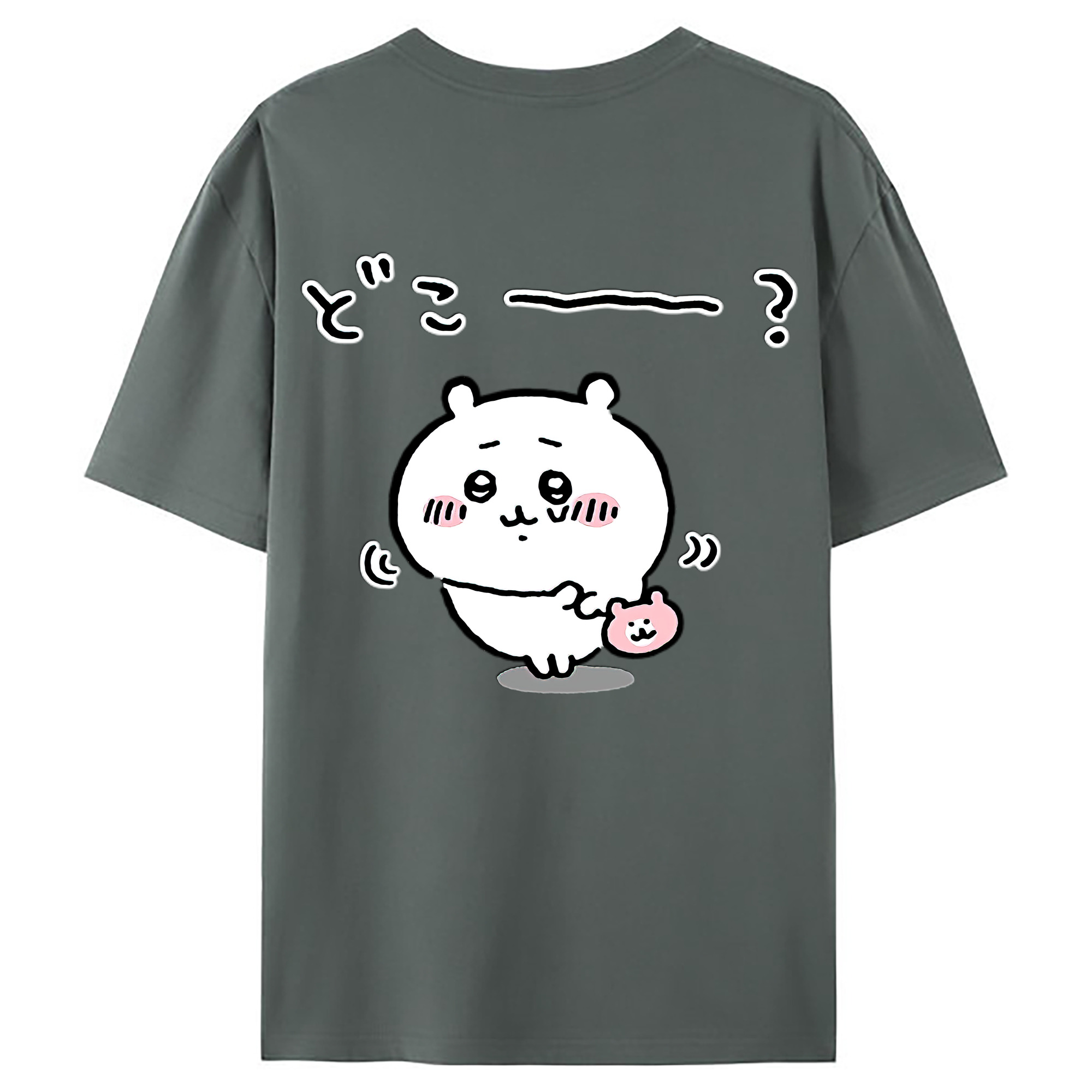 （画像用） ちいかわ ちいかわ Chii-kawa chiikawa 綿100％ メンズ半袖Tシャツ（バックプリント） 通気性
